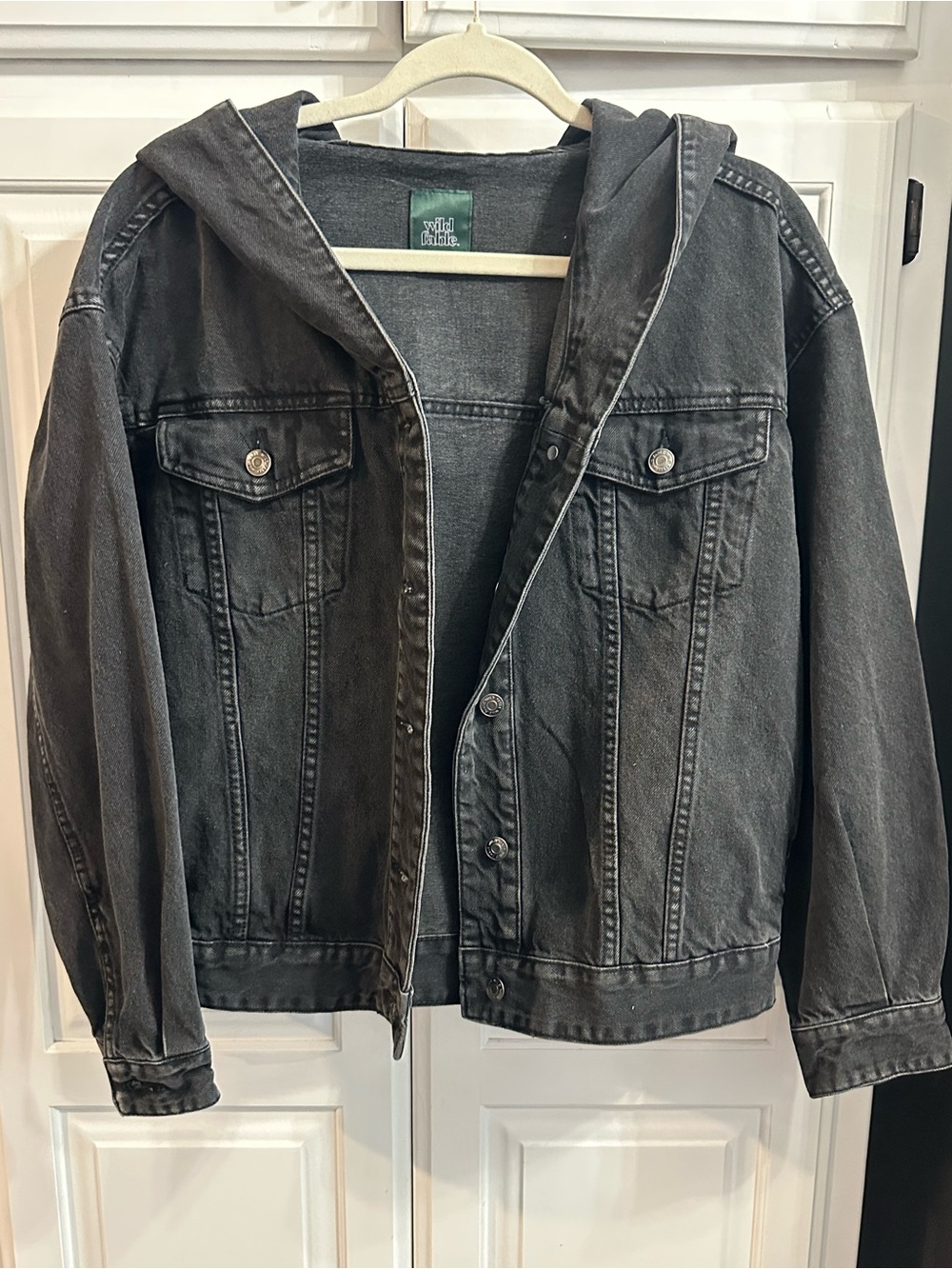 wild fable Charcoal hooded denim jacket